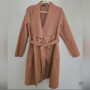 Women's Brown Belted Coat
